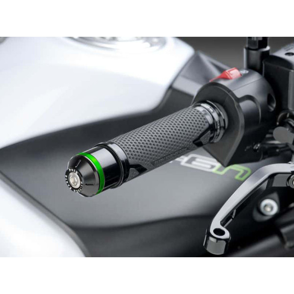 Puig Short Bar End Weights With Coloured Rim Black